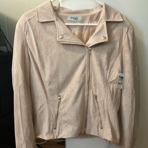BLUSH PINK motor suede jacket